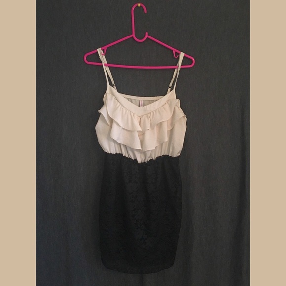 Ruffled and Flower-laced Dress