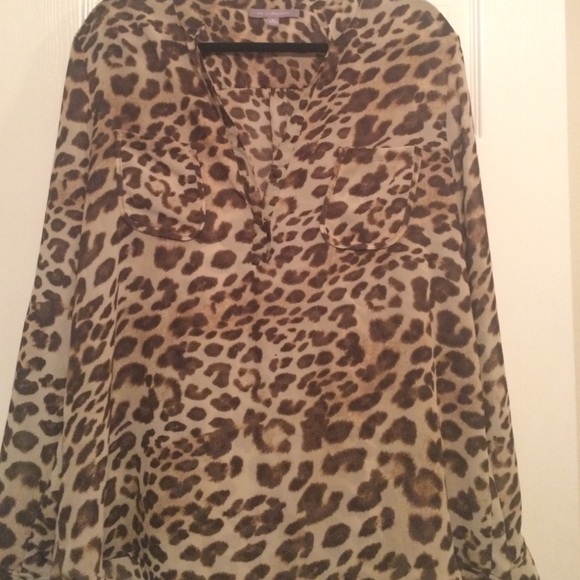 NY Collection Cheetah Blouse