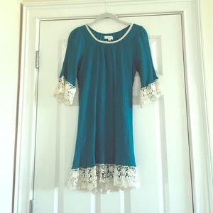 tunic top with crochet trim