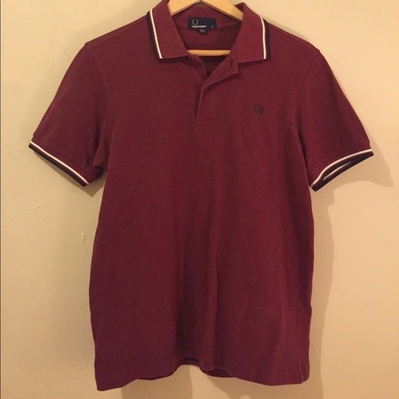 Mens size M burgundy Fred Perry polo