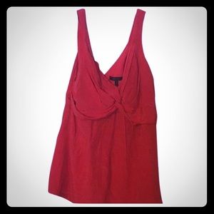 BCBG red vneck sleeveless blouse