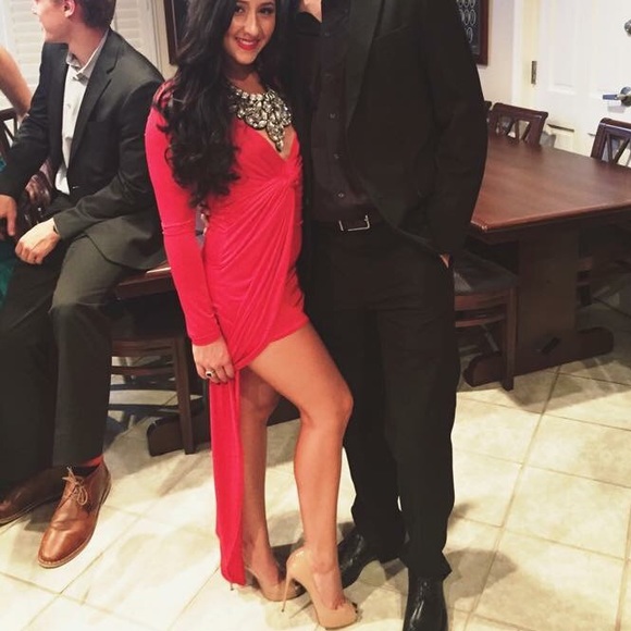 Red high/low dress - Picture 2 of 4