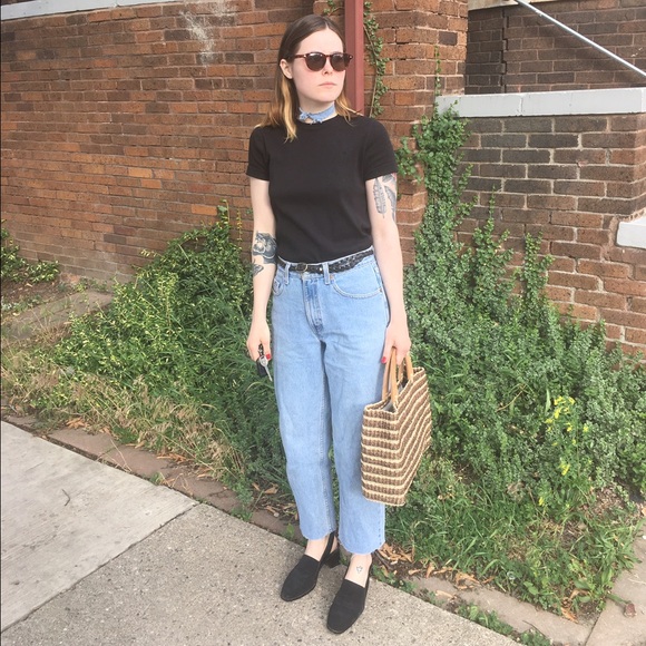 Vintage light wash Levi's cut in distress