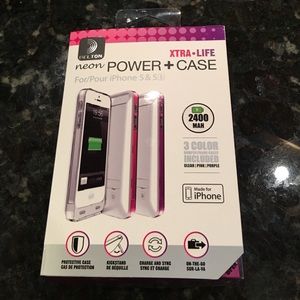 iPhone 5 and 5a Charging Battery Case Pink NEW