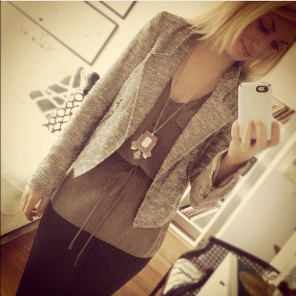 Silver Boucle cropped jacket