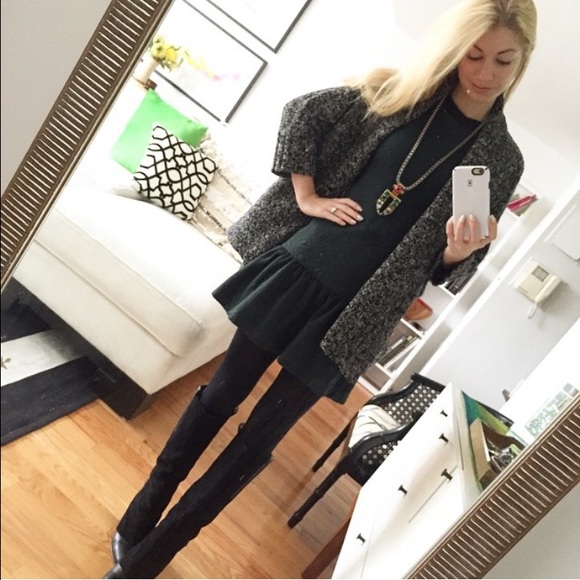 Teal quilted drop waist mini dress