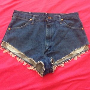 urban outfitters dark denim high waisted shorts