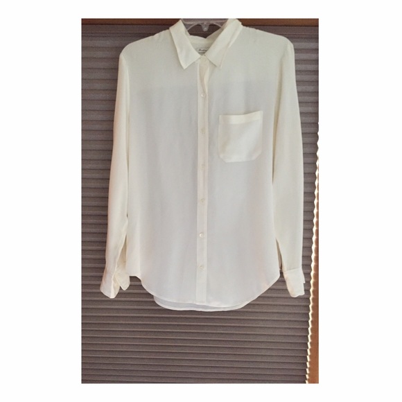 Broadway & Broome White Silk Blouse