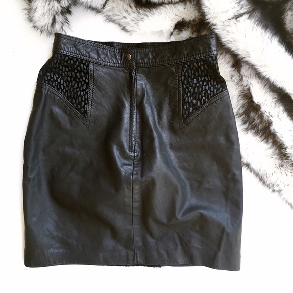 🔴Sold in bundle|Vintage leather skirt - Picture 4 of 4