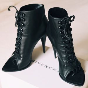 Givenchy black leather booties