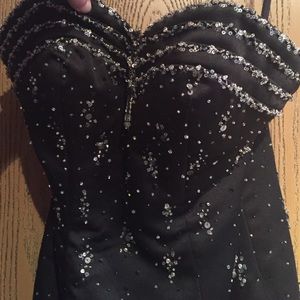 Long black beaded dress