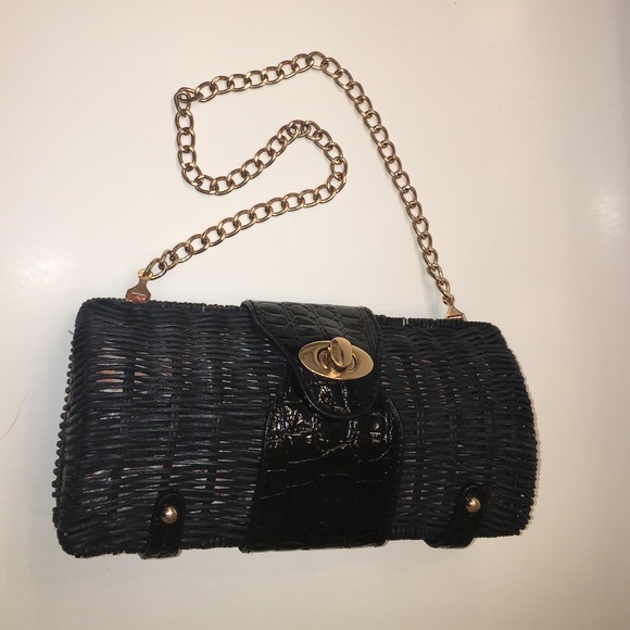 Black Straw mini Purse