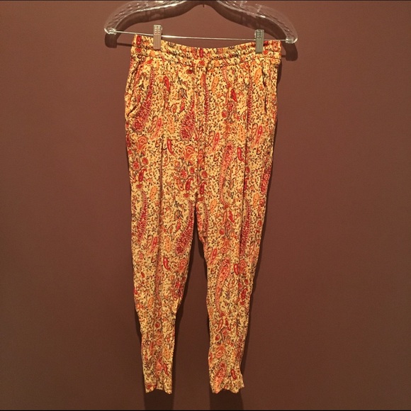 Zara paisley orange jogger pants
