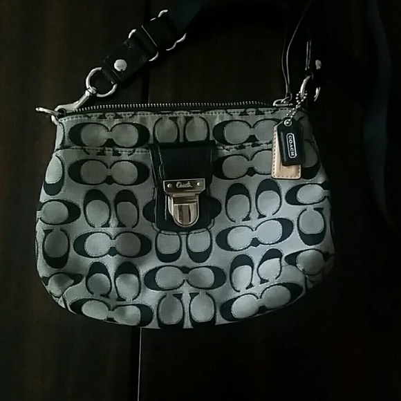 Black and grey with metallic detail crossbody bag