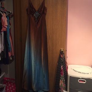 Ombre long prom dress