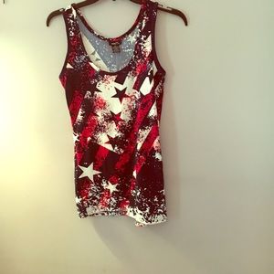 Brand new! Red, white and blue tank top with stars