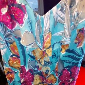 Dress size 12 ruffles and  asymmetric sleeves.