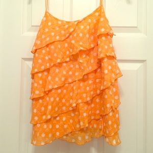 Orange ruffled top