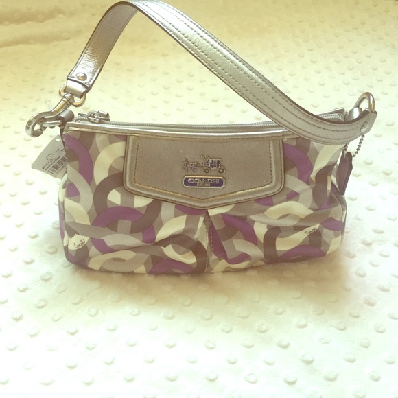 Coach Madison chain link lavender/ gray handbag
