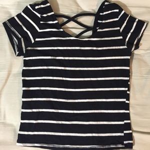 Wet Seal black and white striped crop top