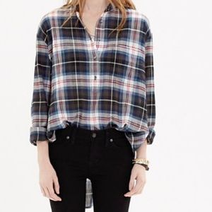Madewell Collarless Popover in Wheaton Plaid