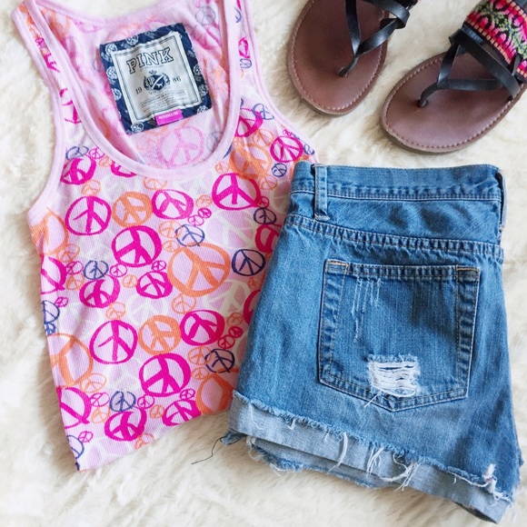 💘 FLASH SALE 💘 VS PINK Peace Sign Racerback Tank