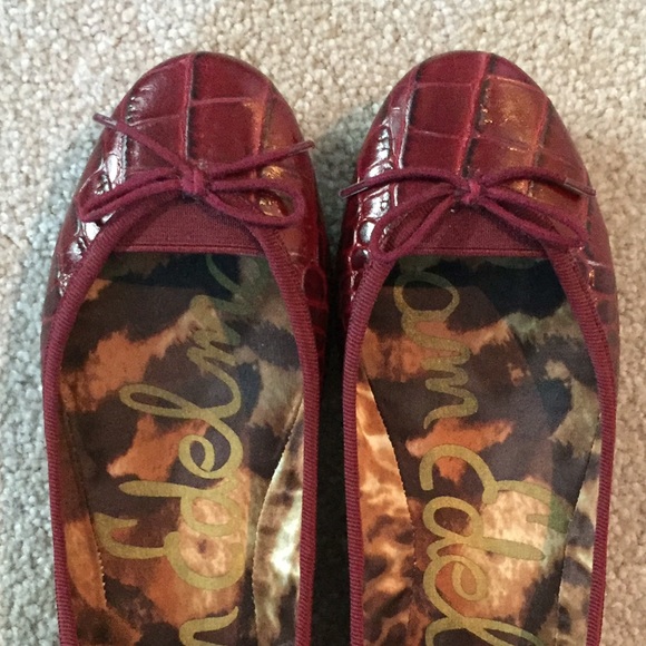 Sam Edelman Ballet Flats-Stamped Red Leather - Picture 2 of 4