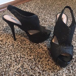 Black sparkly heels