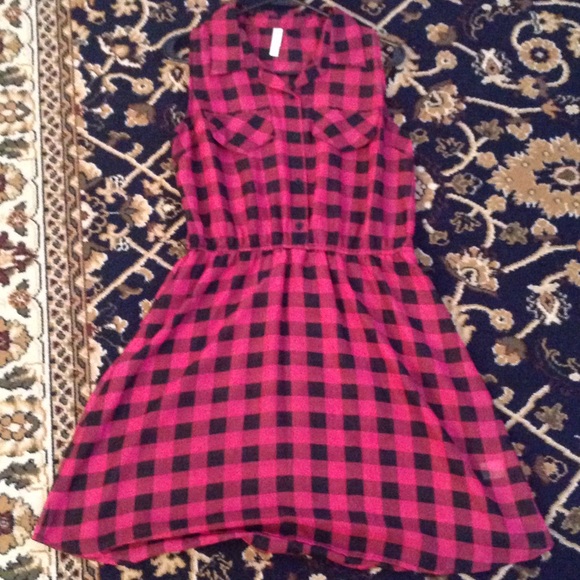 Pink checkered dress