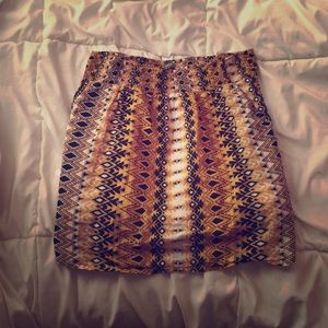 Aztec print mini skirt