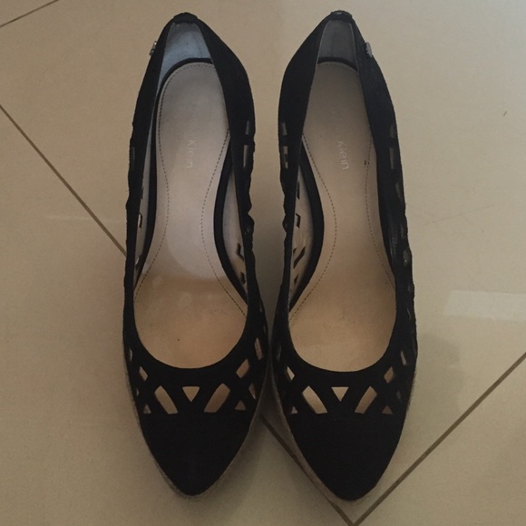 Gently worn Black suede Calvin Klein Espadrilles