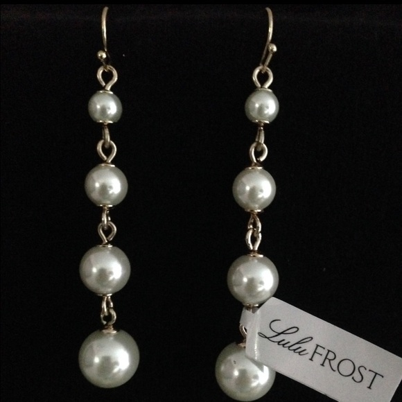 LULU FROST 3 TIER DROP PEARL & GOLD EARRINGS