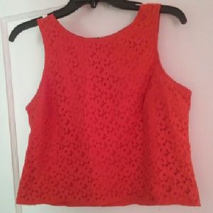 Orange Sleeveless Crop Top.