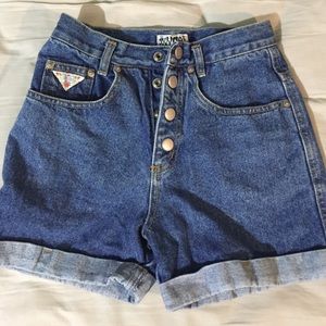 High waisted denim shorts