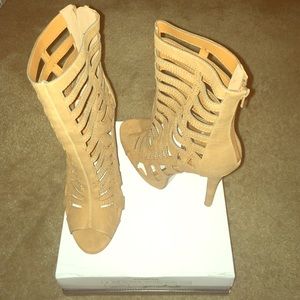 Brown gladiator high heels