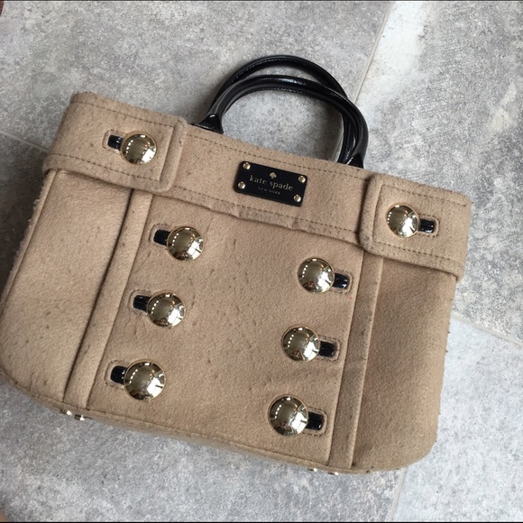 kate spade Handbags - Wool Tan Colored Kate Spade Hand Bag
