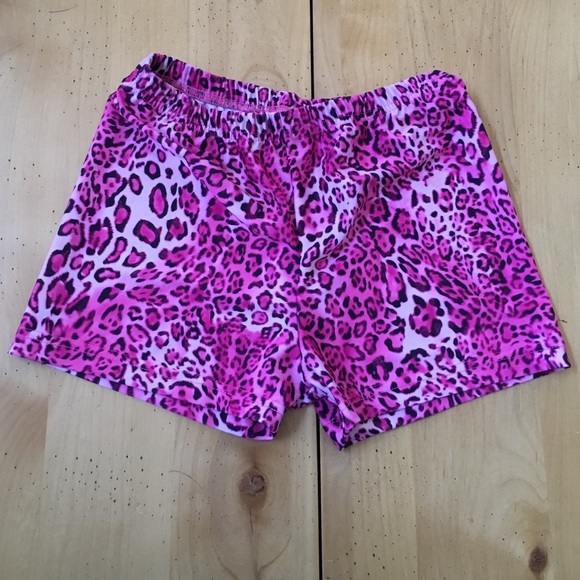 Pink/cheetah Spandex shorts