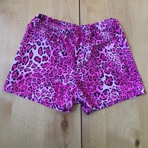 Pink/cheetah Spandex shorts