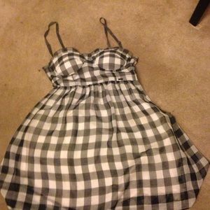 Black and white checkered bustier dress