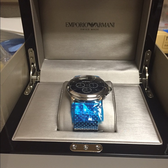 New Emporio Armani Swiss made stainless steel.