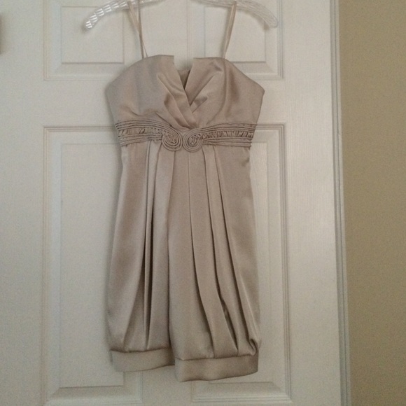 BCBG Champagne Strapless Formal Dress- Size 2