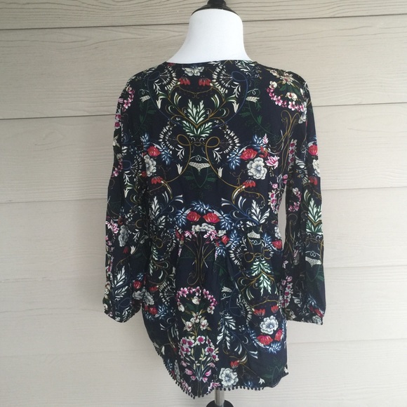 Printed navy blue top - Picture 3 of 3