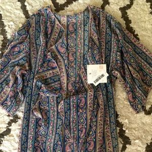 LuLaRoe Monroe Paisely Summer Print Mint Fringe