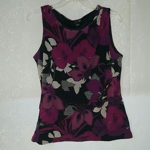 Purple and Pink Flowered Blouse