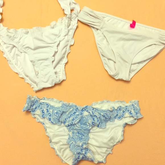 Blue and White Bathing Suit Bottom