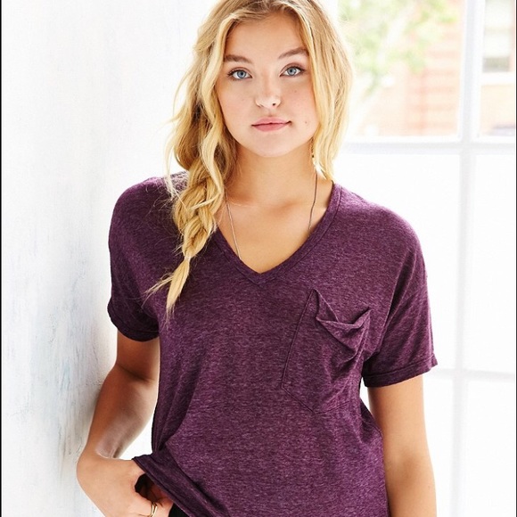 Truly Madly Deeply V Neck Pocket Tee