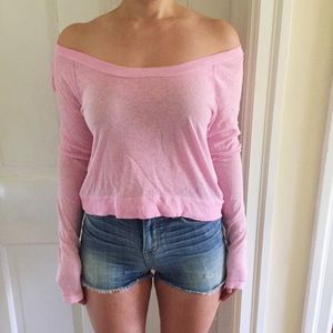 Free People / We The Free Pink Off-Shoulder Top