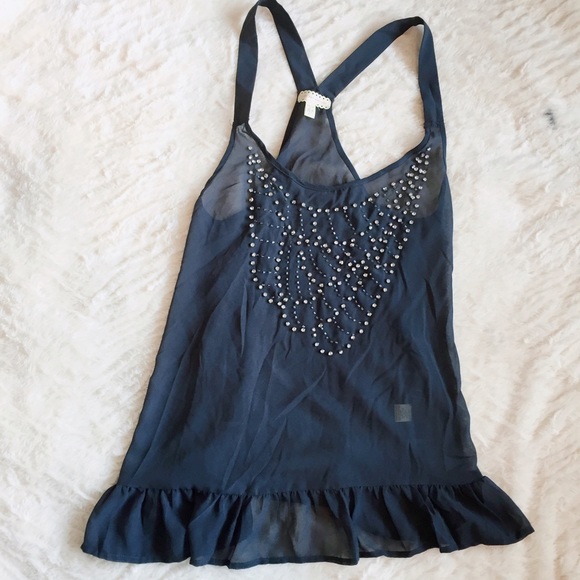 💘 FLASH SALE 💘 Flowy Sheer Embellished Tank