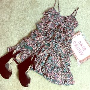 Ruffled Floral Print Tunic