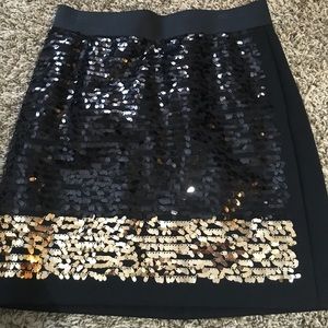 DKNY Gold sequin mini skirt